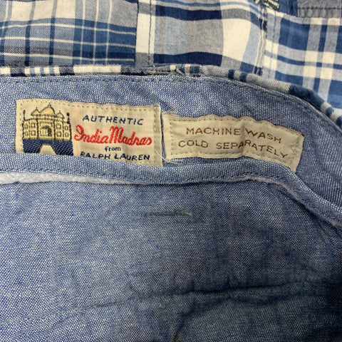 POLO by RALPH LAUREN Size 29 Blue Patchwork Cotton Zip Fly Shorts