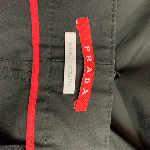PRADA Taille 36 Pantalon décontracté droit en coton mélangé noir