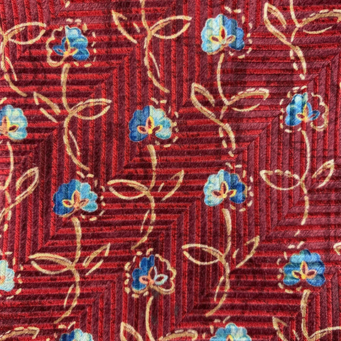 ERMENEGILDO ZEGNA Burgundy Abstrack Floral Silk Tie