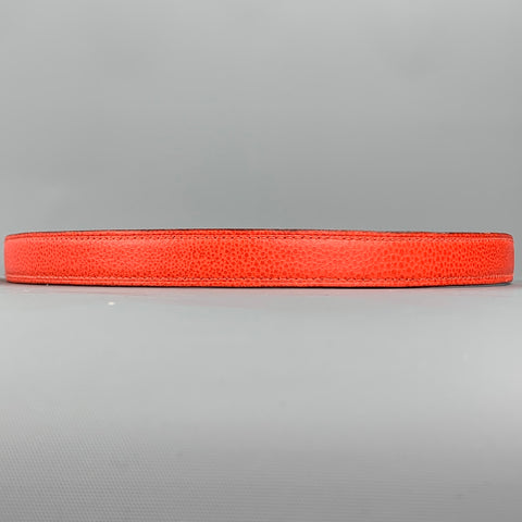 ROBIN KAHN Reversible Size 32 Blue & Orange Leather Sterling Silver Belt