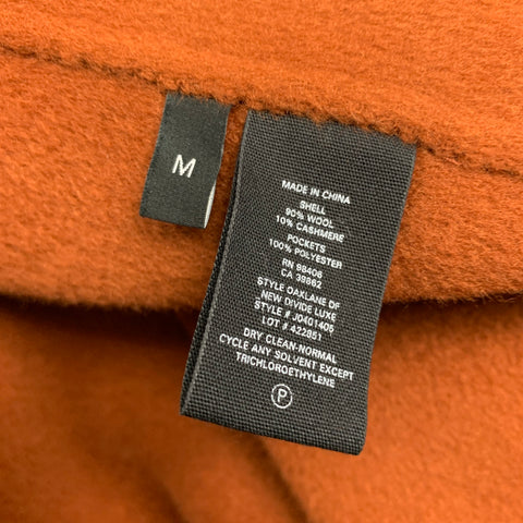 THEORY Size M Rust Wool / Cashmere Shawl Collar Belted Coat