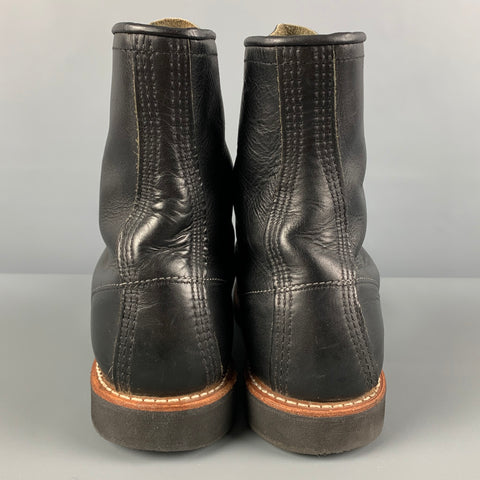 RED WING Taille 9 Bottes en cuir à surpiqûres noires noires