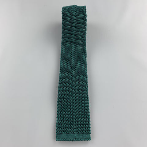 NEW & LINGWOOD Bold Forest Green Silk Textured Knit Tie