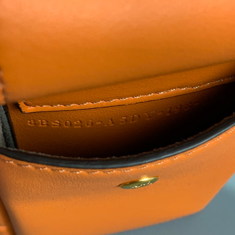 FENDI 2018 Orange Leather Bustine 2 Pockets Mini Cross Body Bag