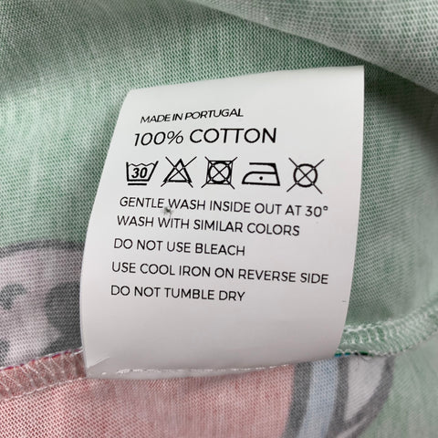 WALTER VAN BEIRENDONCK FW 21 Size One Size Green Multi-Color Print Cotton Long T-shirt
