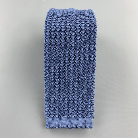 HAYWARD LONDON Steel Blue Silk Textured Knit Tie