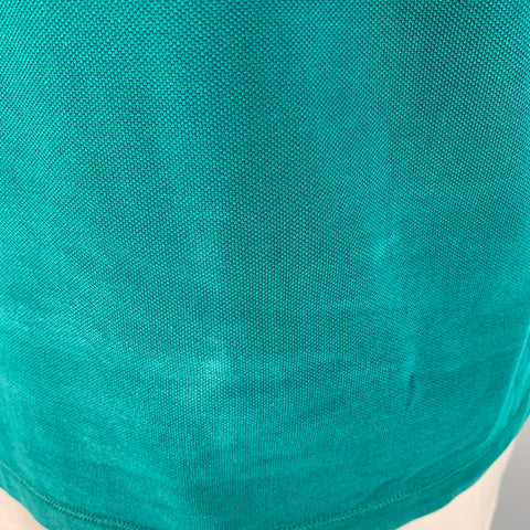 BURBERRY BRIT Size XL Green Solid Cotton Polo