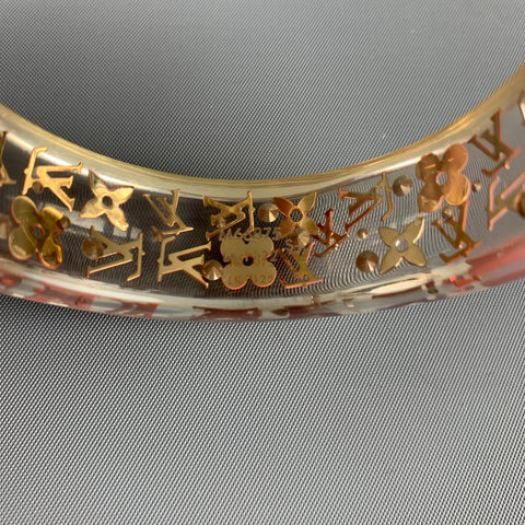 LOUIS VUITTON Pink Clear Monogram Acetate Bracelet