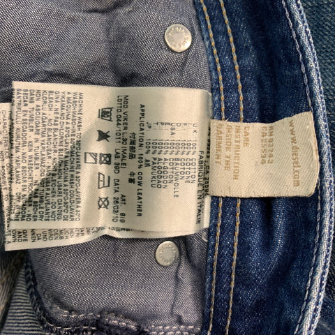 DIESEL Size 30 Blue Washed Cotton Button Fly Jeans