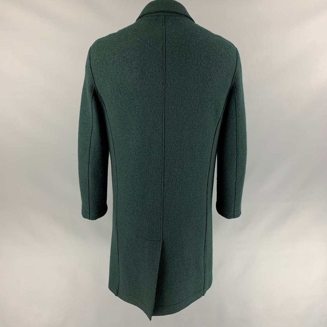 HARRIS WHARF LONDON Size 42 Forest Green Textured Wool Coat