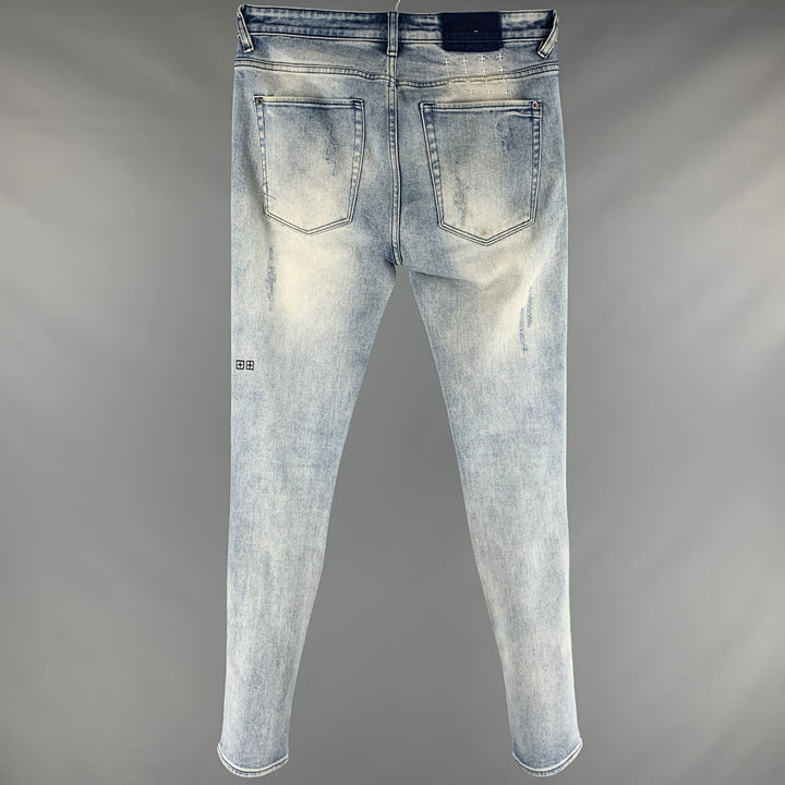 KSUBI Talla 31 Vaqueros de elastano de algodón desgastados azules