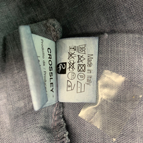 CROSSLEY Size S Grey Purple Cotton Linen Drawstring Shorts