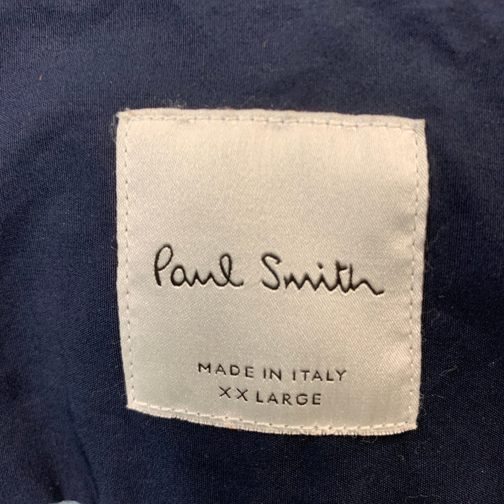 PAUL SMITH Size XXL Blue &  Fuchsia Abstract Cotton Button Down Long Sleeve Shirt