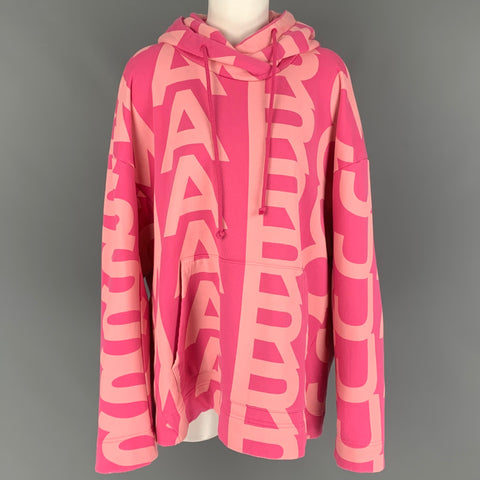 MARC JACOBS Size S Pink Cotton Monogram Hoodie Jacket