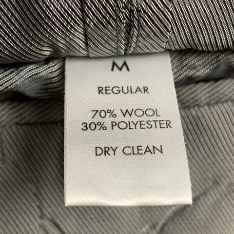 CALVIN KLEIN Size 42 Regular Grey Plaid Wool Blend Notch Lapel Suit
