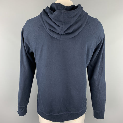 Size L REIGNING CHAMP Navy Cotton Hooded Sweatshirt