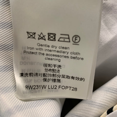 LOUIS VUITTON Size 2 Cream Black Polyester Stripe High Waisted Dress Pants