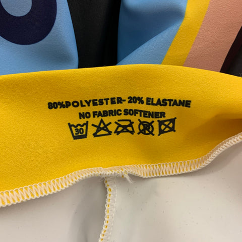 WALTER VAN BEIRENDONCK FW19 Taille M Multicolore Rose Graphique Nylon Jersey Bike Top