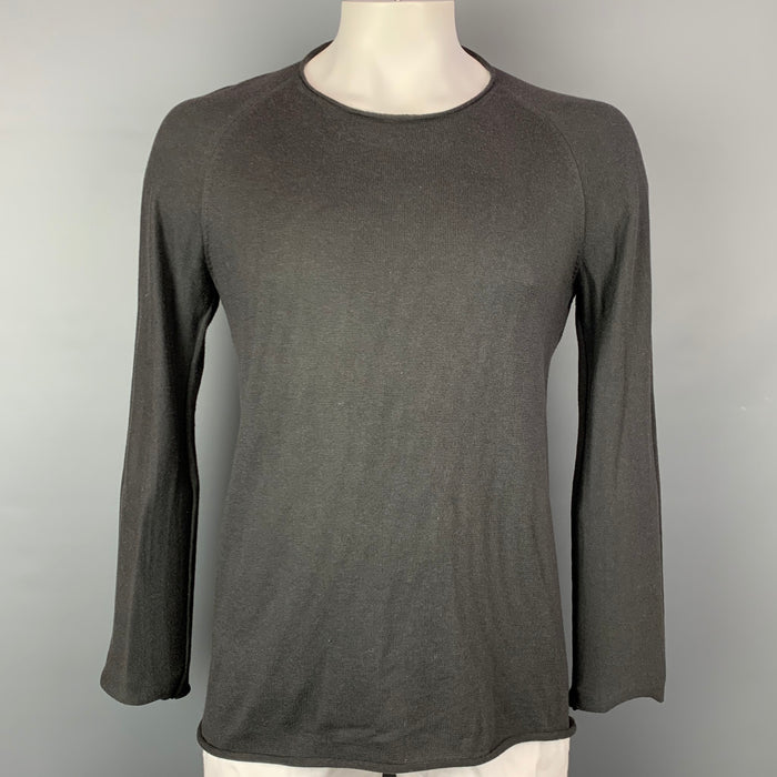 FORME 3’3204322896 Size L Charcoal Viscose Blend Long Sleeve Pullover