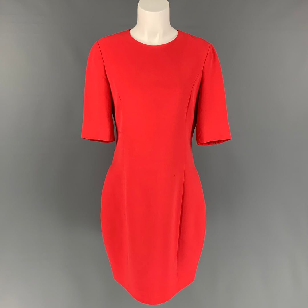 CHRISTIAN DIOR Size 8 Red Silk / Wool Knee-Length A-line Dress
