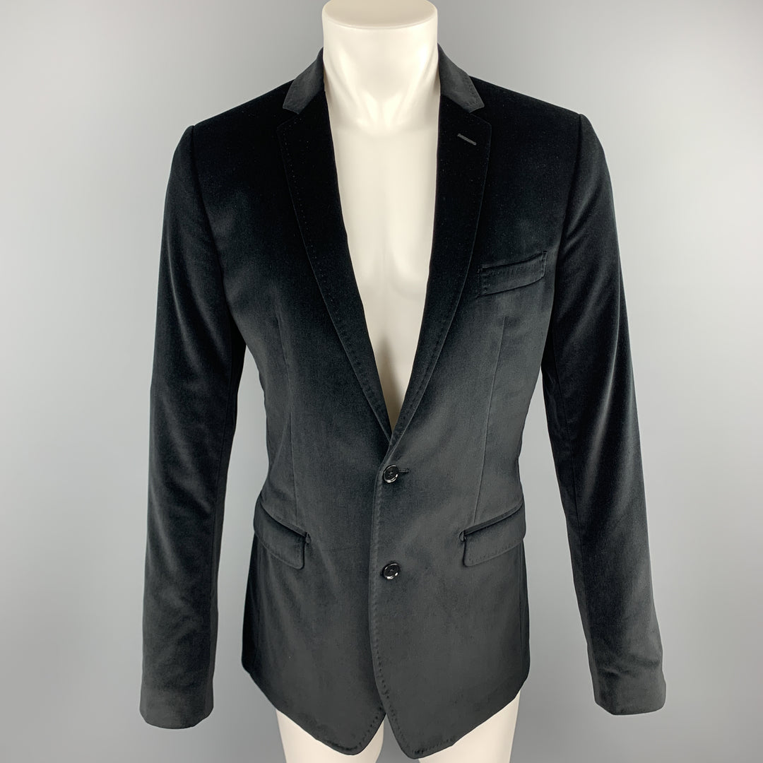 DOLCE &amp; GABBANA Taille 40 Manteau de sport à revers cranté en coton noir