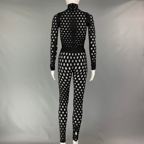 MAISIE WILEN Size XS Black Nylon & Spandex Cut Out Turtleneck Pants Set
