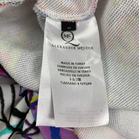 MCQ by ALEXANDER MCQUEEN Size XS White Multi-Color Graffiti Cotton Pullover