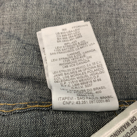 LEVI STRAUSS Talla M Camisa occidental de manga larga de algodón con puntadas en contraste azul marino