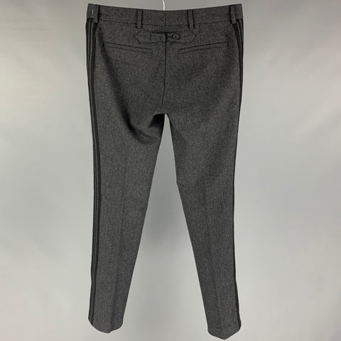 THE KOOPLES Size 32 Grey Cotton Wool Tuxedo Dress Pants