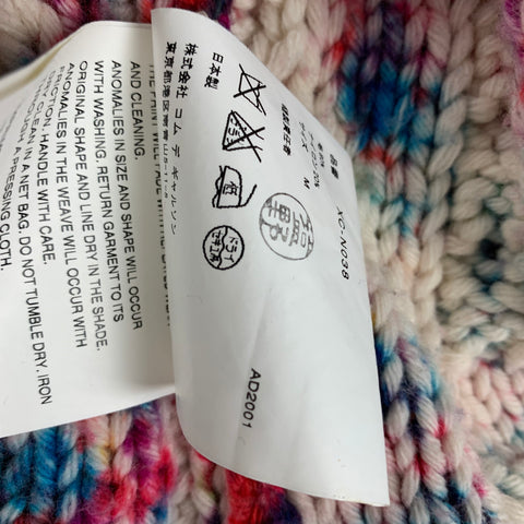 COMME des GARCONS HOMME PLUS AW 01 Size M Multi-Color Hand Painted Wool Belted Cardigan