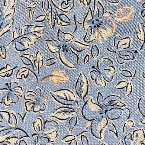 MICKY Blue White Abstract Floral Silk Tie