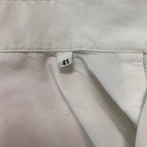 VERSACE COLLECTION Size 41 White Studded Cotton Blend Hidden Placket  Long Sleeve Shirt