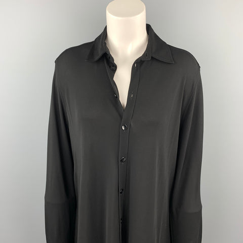 JEAN PAUL GAULTIER Taille 8 Chemise boutonnée en mélange d'acétate noir