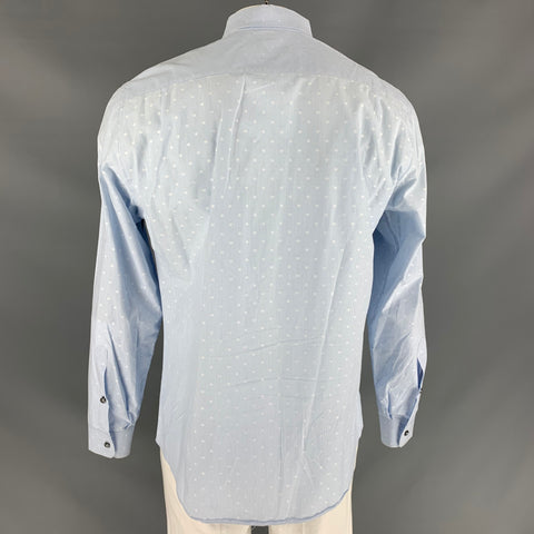 PAUL SMITH Taille L Chemise à manches longues boutonnée à rayures blanches bleu clair