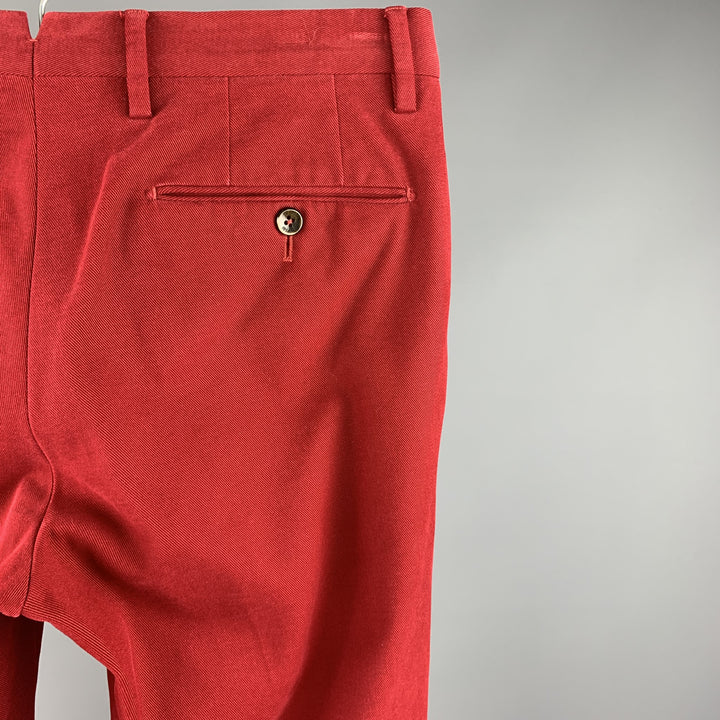 PT01 Size 30 Red Cotton Zip Up Casual Pants