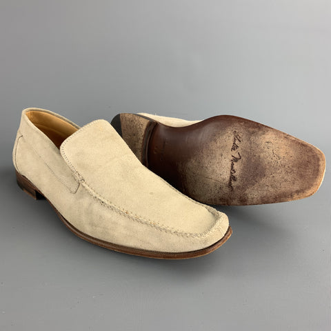 SUTOR MANTELLASSI Size 11 Natural Suede Slip On Loafers