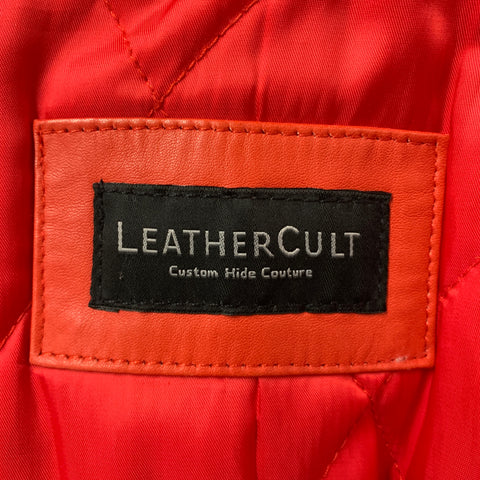 LEATHER CULT Size M Red Brown Mixed Materials Leather Jacket