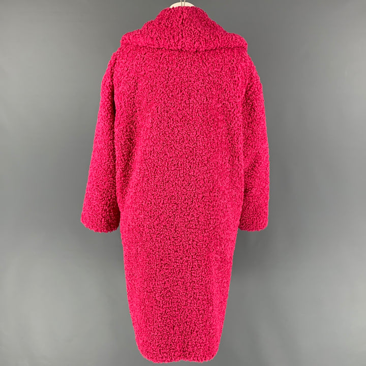 ALICE + OLIVIA Size XS Pink Polyester Textured Shawl Collar Coat
