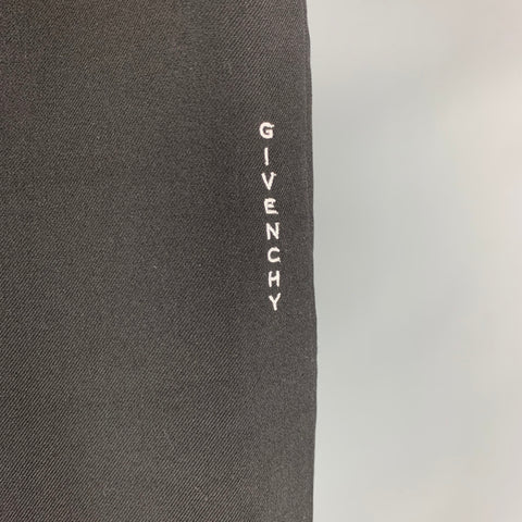 GIVENCHY Talla 30 Pantalones casuales con cinturilla elástica de lana negra