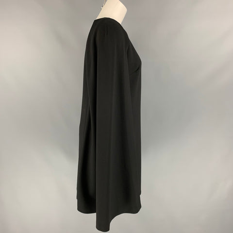 TRINA TURK Size 8 Black Polyester Blend Above Knee Cape Dress