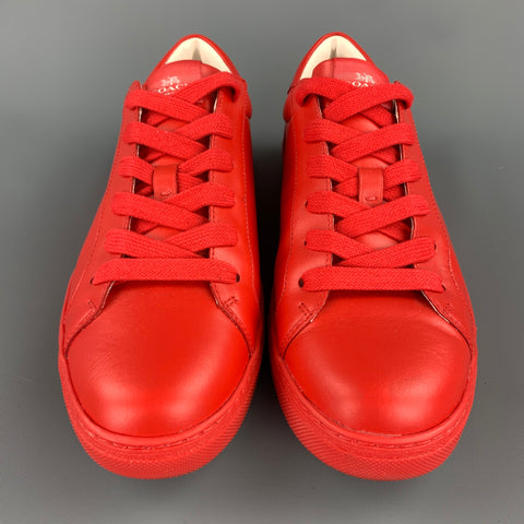 COACH Talla 10 Zapatillas bajas de cuero rojo con cordones