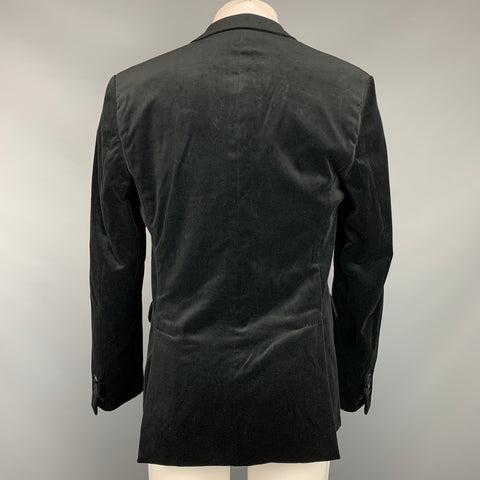 DSQUARED2 Size 40 Black Velvet Cotton Peak Lapel Sport Coat