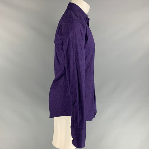 PAUL SMITH Size S Purple Dots Cotton Button Up Long Sleeve Shirt