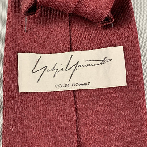 YOHJI YAMAMOTO Burgundy Brown Wool Tie