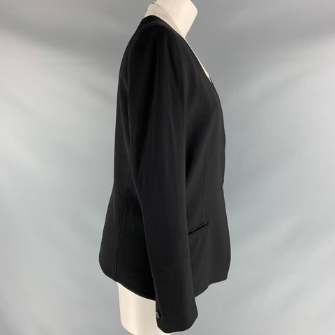 HELMUT LANG Size L Black Viscose Blend Solid Jacket (Indoor) / Blazer
