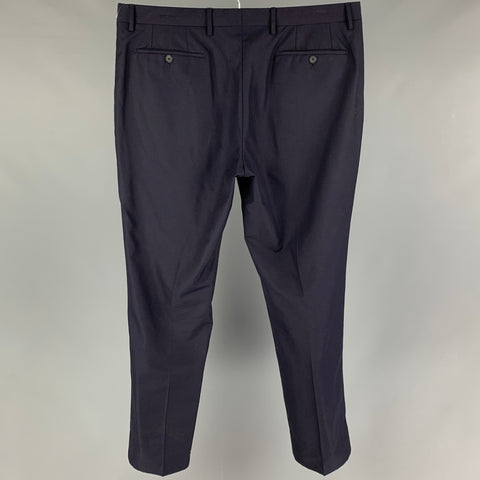 BURBERRY Size 38 Navy Wool Flat Front Dress Pants