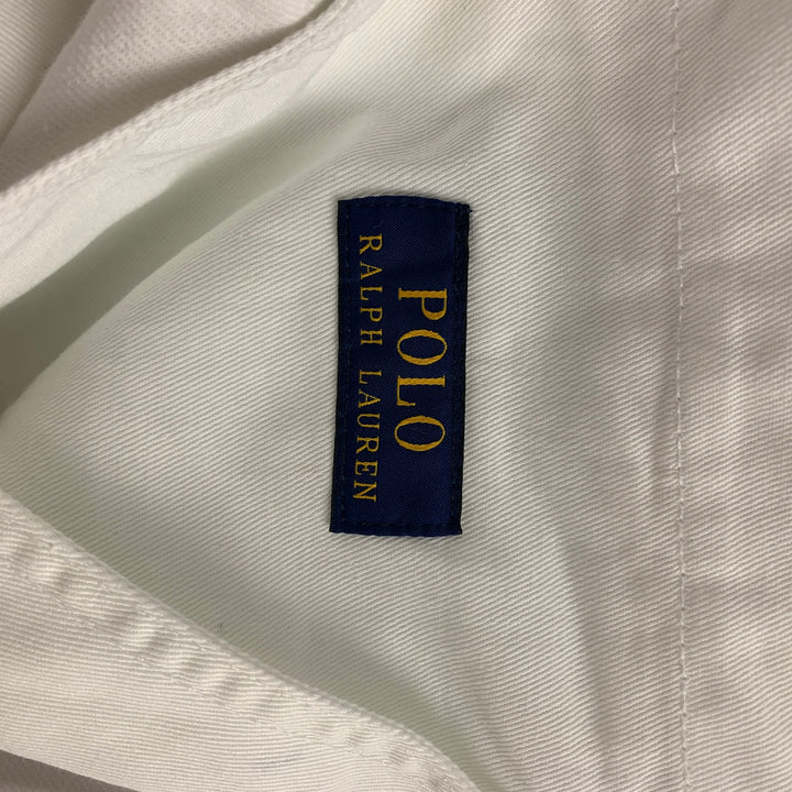 RALPH LAUREN GI CHINO Talla 36 Vaqueros con bragueta de botones de algodón con estampado blanco