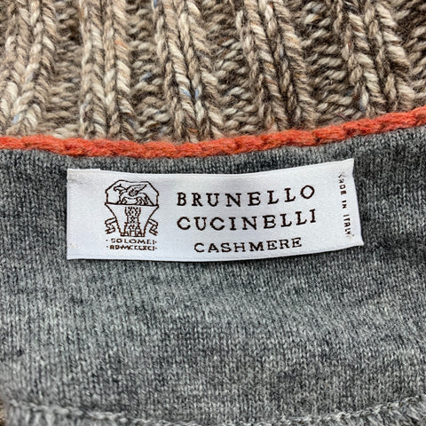 BRUNELLO CUCINELLI Size 42 Oatmeal & Tan Heather Cashmere Jacket