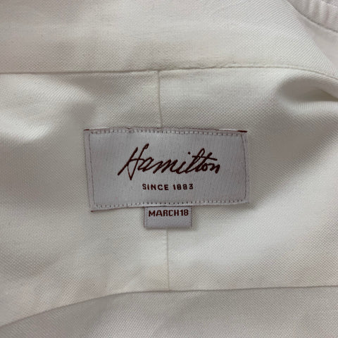 HAMILTON Size L White Poplin Long Sleeve Shirt