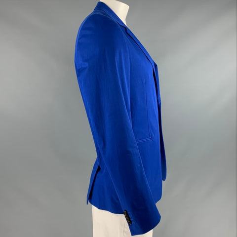 PS by PAUL SMITH Size 44 Royal Blue Solid Cotton Elastane Sport Coat